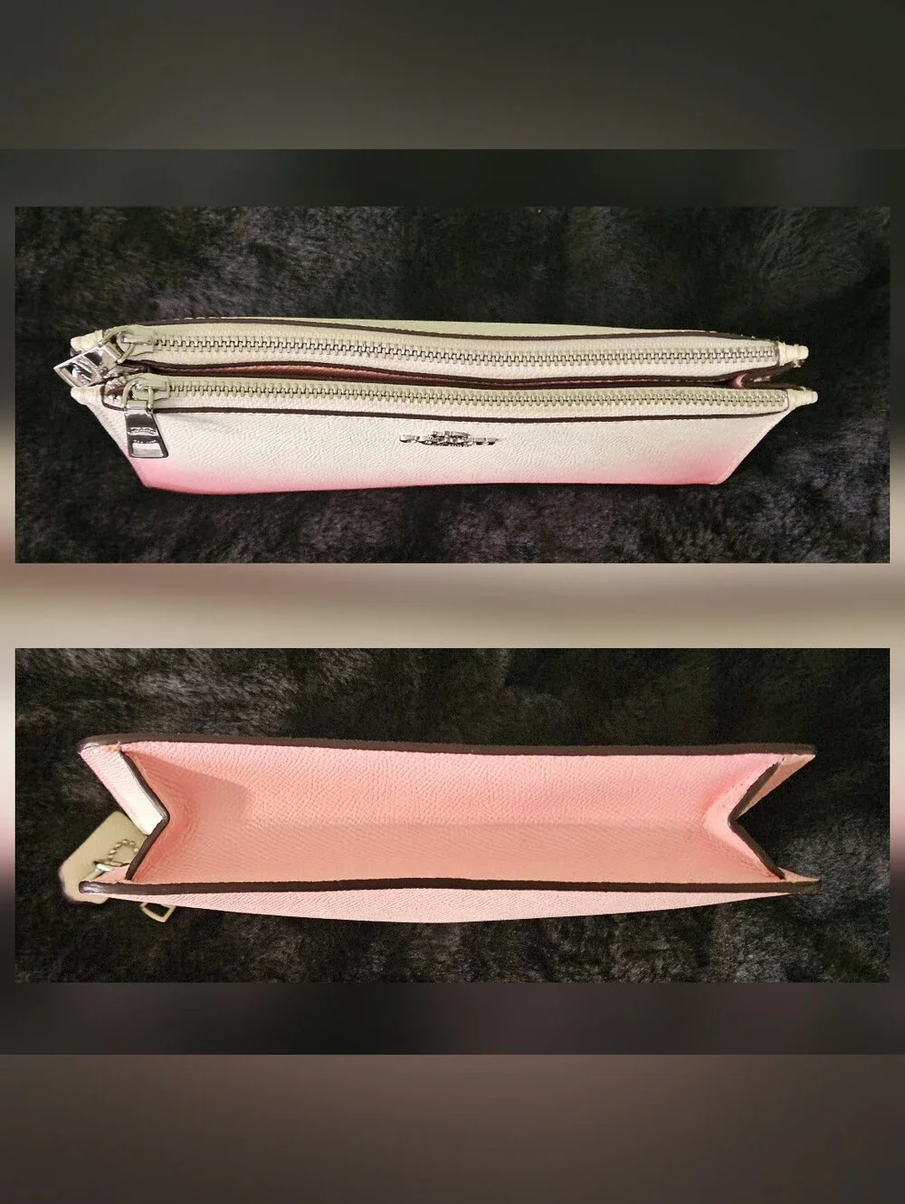 Coach Pink Ombre Crosby Leather Clutch EUC